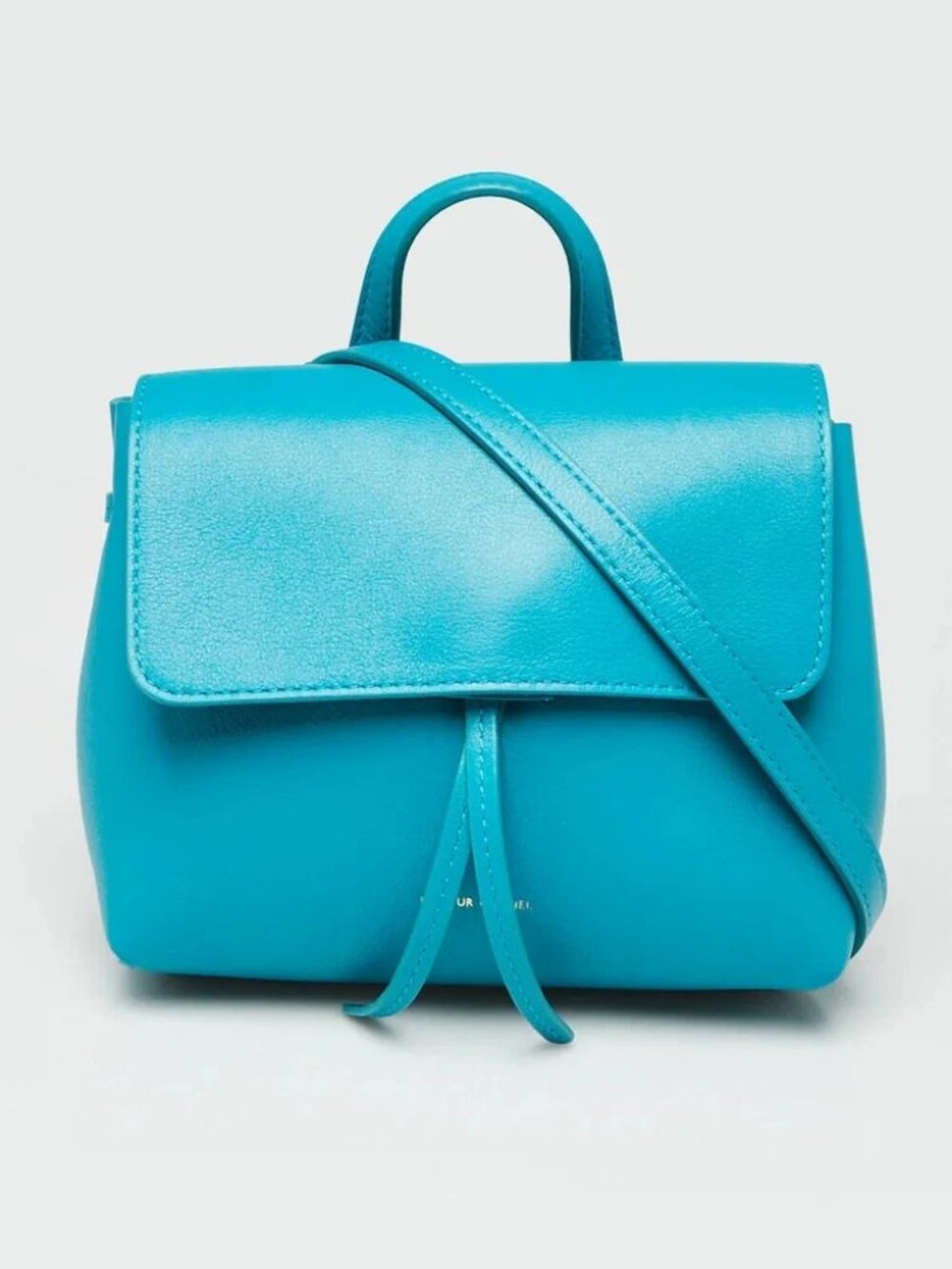 Mansur Gavriel Teal Blue Calf Leather Mini Soft Lady Bag